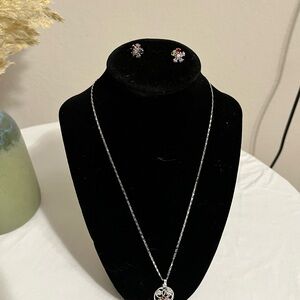 Elegant Silver Necklace and Earring Set.  it is plated in silver